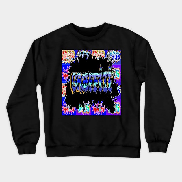 graffiti drums guitar music bass Crewneck Sweatshirt by LowEndGraphics